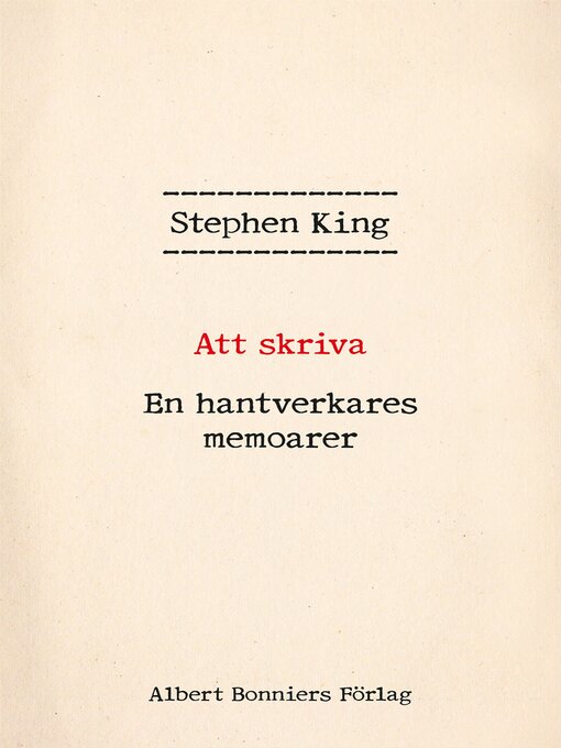 Titeldetaljer för Att skriva av Stephen King - Tillgänglig